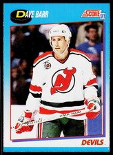 Dave Barr, 1991-92 Score Canadian Bilengual, #597, New Jersey Devils,