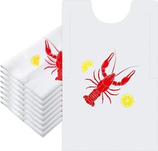 50 Pack Plastic Disposable Bibs Seafood Boil Party Supplies Shrimp Crab Boil Acc