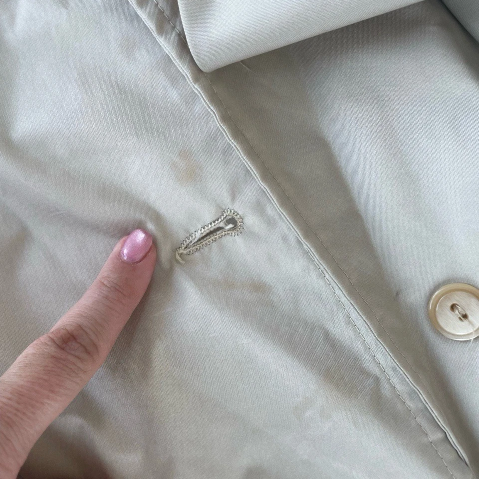 Bonnie Cashin Trench Coat Womens Light Beige Vintage 70s Tie Designer Classic - Image 4 of 4