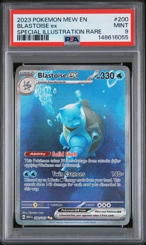 2023 POKEMON MEW EN-151 SPECIAL ILLUSTRATION RARE #200 BLASTOISE EX PSA 9