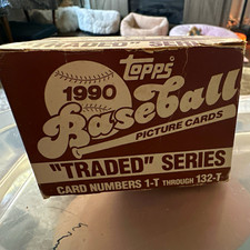 Topps 1990 Baseball Traded Picture Cards Sealed Box 132 Cards MLB Vintage