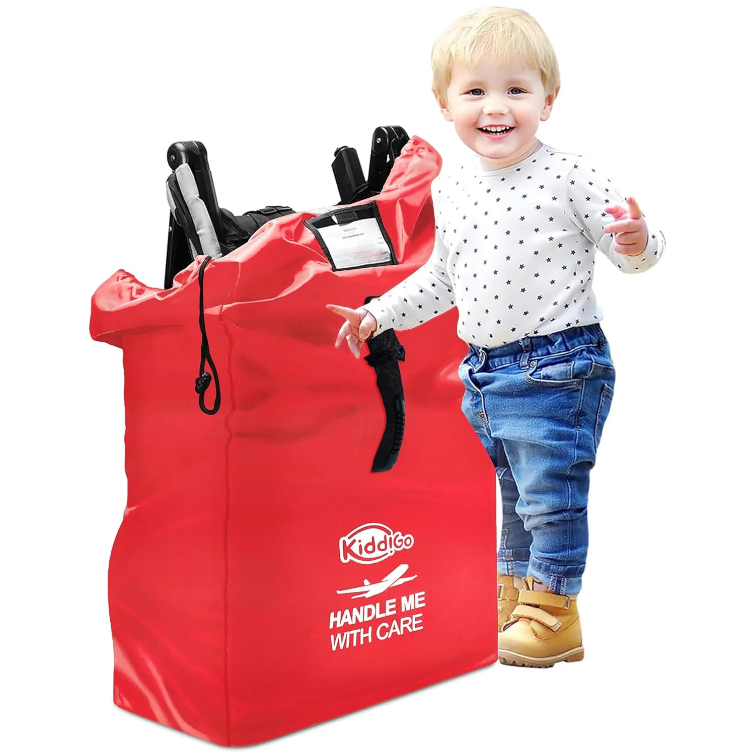 Travel Stroller Bag for Airplane, Red, 47" H x 24" W x 15" D, Fits Most Large, S