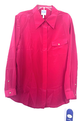 NWT DG2 by Diane Gilman red blouse sz  XL