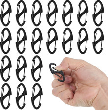 20pcs Mini Alloy S Carabiner Clips - Dual Opening Keychain Snap Hooks
