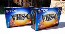 2 Sealed New TDK VHS-C Camcorder TC-30HG Blank Tapes Japan HG Ultimate