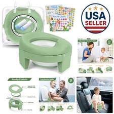 Compact Portable Potty for Travel - Foldable Toddler Toilet with Storage Bags