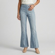 INC International Concepts Core Flare Pull-On Jeans Light Indigo 12/31 NWT