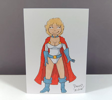Original POWER GIRL Artist Sketch Card 1/1 David Icon - PSC - ACEO - ATC Pinup