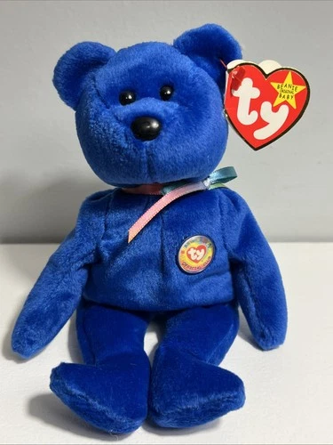 Vintage 1998 TY Beanie Baby Clubby Dark Blue Bear with Original Tags