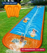 Spring Water Slip and Water Slide, 22ft 2 Lanes Slip Water Slides for Kids Back