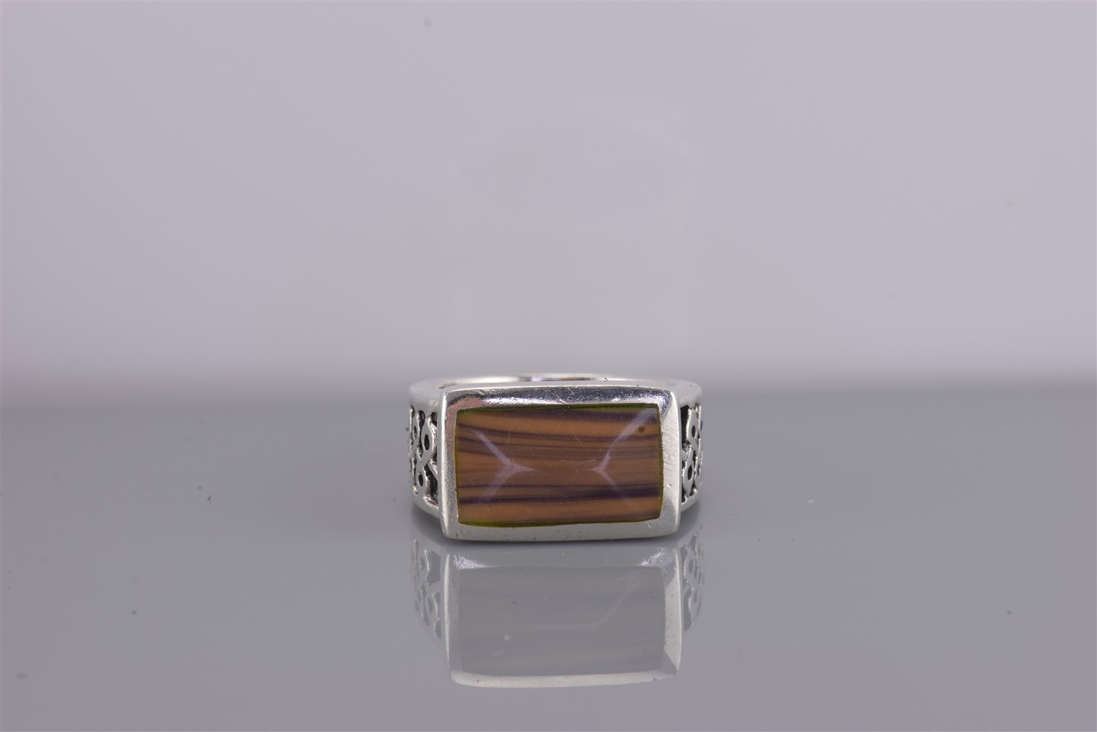 Sterling Silver Framed Rectangular Tigers Eye Swi… - image 7