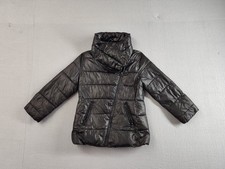 Gap Kid Puffer Jacket S Shiny Black Asymmetrical Zip Warmest Cold Coat Outerwear