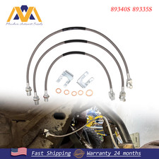 For Chevy GMC C K 1500 2500 4-6 Lift 3PCS Stainless Steel Extended Brake Lines