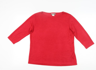 Notations Damen Bluse rot, Medium, 3/4 Arm, Rundhals