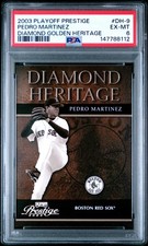 2003 PLAYOFF PRESTIGE DIAMOND GOLDEN HERITAGE #9 PEDRO MARTINEZ GOLD #25/50 PSA