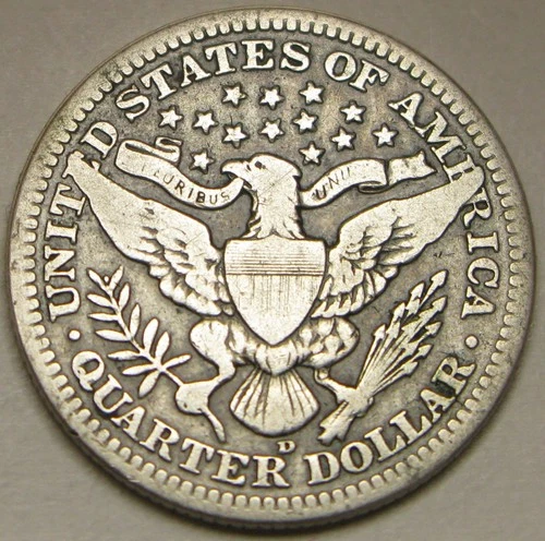 USA Barber Quarter Dollar 1916 D - Silver 0.9 - VF- - 4664 *