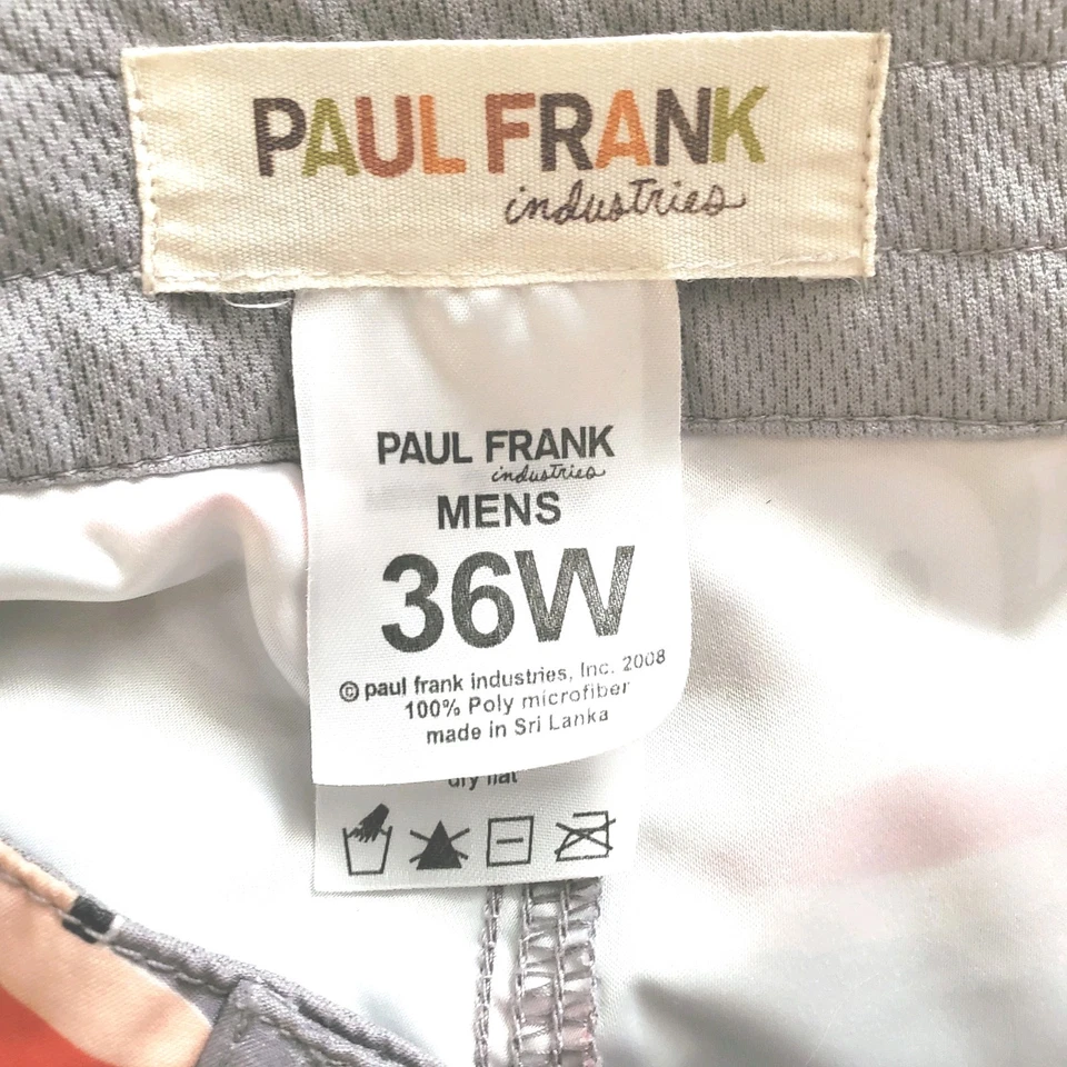 Paul Frank Board Shorts Men's Swim Trunks Monkeys Graphic Sz 36W All Over Print - Image 4 of 4