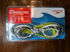 NEW IN CASE Speedo Kids Swim Goggles Boomerang Print Anti Fog UV Protection