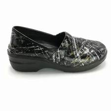 Easy Works Easy Street Shoes Womens Clogs Laurie Slip Resistant Black Streak 8