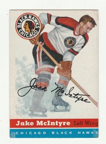 1954-55 TOPPS #43 JAKE McINTYRE, BLACK HAWKS, EX-EX+