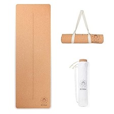 ECOGA Premium Cork Yoga Mat With Alignment 183 cm x 61 x 0.5 cm,