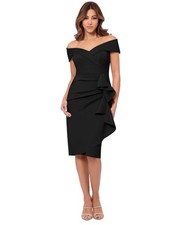 XSCAPE Women's Off-The-Shoulder Sweetheart Ruffle Dress Black Size 12