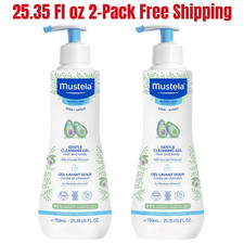 Mustela Baby Gentle Cleansing Gel Hair Body Wash Tear-Free 25.35 fl oz, 2-pack