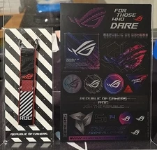 ASUS Rog Republic of Gamers Keychain and sticker sheet - For Those Who Dare 