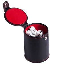 Leather Dice Cup Felt Lining Quiet Shaker for Playing Dice