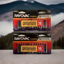 Rayovac Fusion AAA Batteries 32 Pack 2x16 Premium Alkaline 12-Year Shelf Life