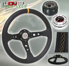 *New* 90-93 Accord Deep Dish Steering Wheel + Adapter Hub + Quick Release Chrome