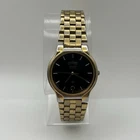 Vintage Seiko Quartz 5Y23-7159 Black Dial Day/Date 35mm Watch New Battery