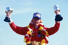 Jenson Button Haywood Racing celebrates on the podium Slick 50 For- Old Photo