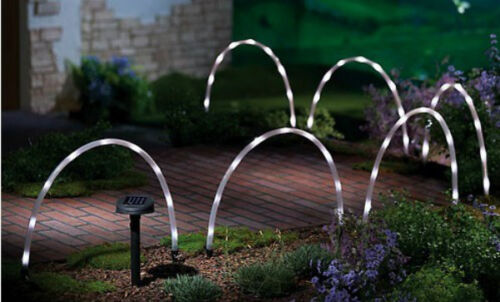 6 X LED TUBE SOLAR POWERED LAMPS GARDEN STICK LIGHTS BORDER PATH EDGING BRIGHT - Picture 1 of 1