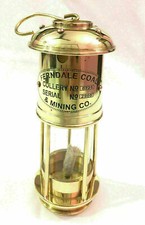 Lampada a olio minore in ottone antico da 17,8 cm ~ Lanterna da barca...