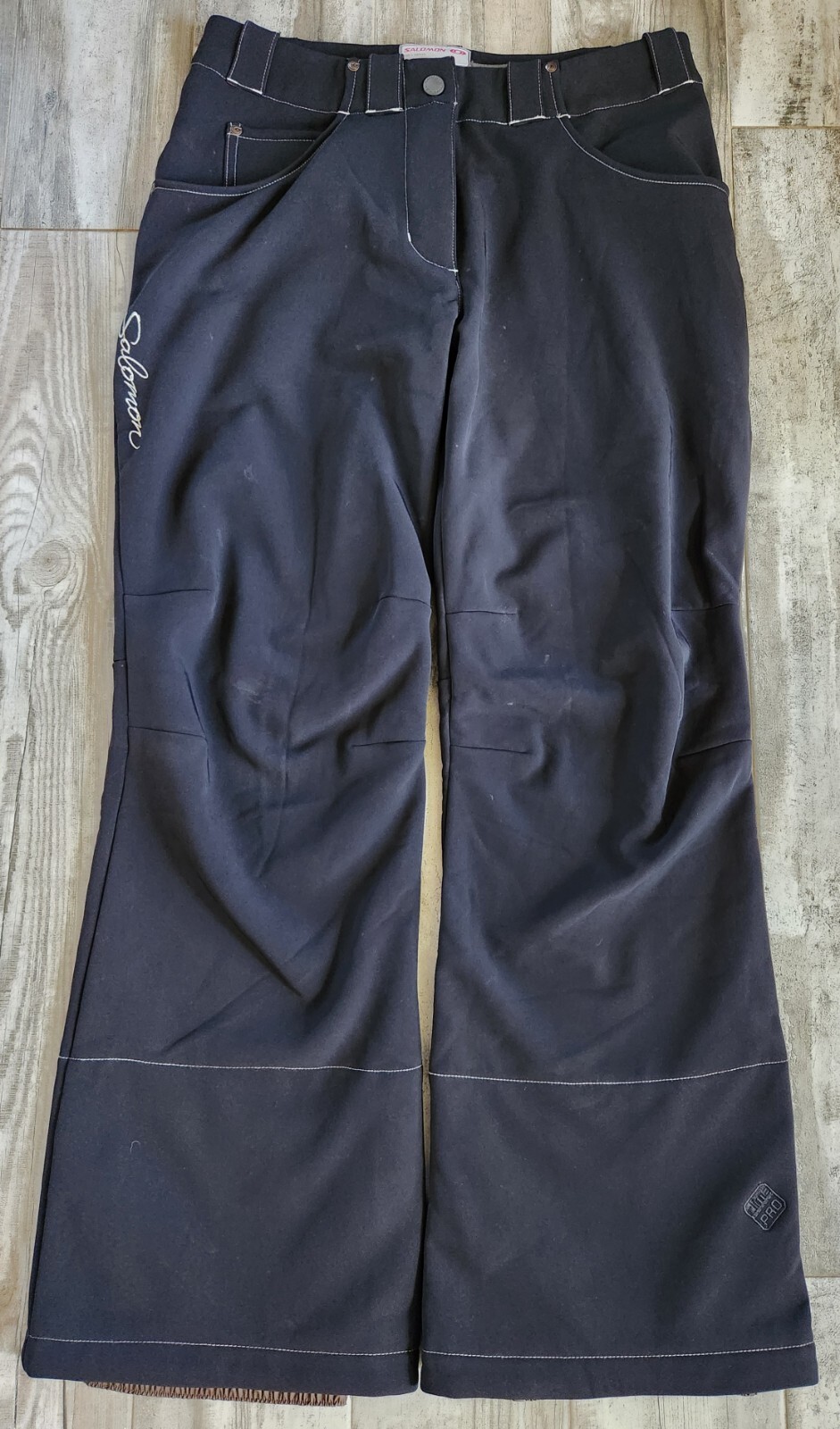 Pantaloni da sci Salomon Climapro 10k neri taglia 12 donna foderati in pile isolati