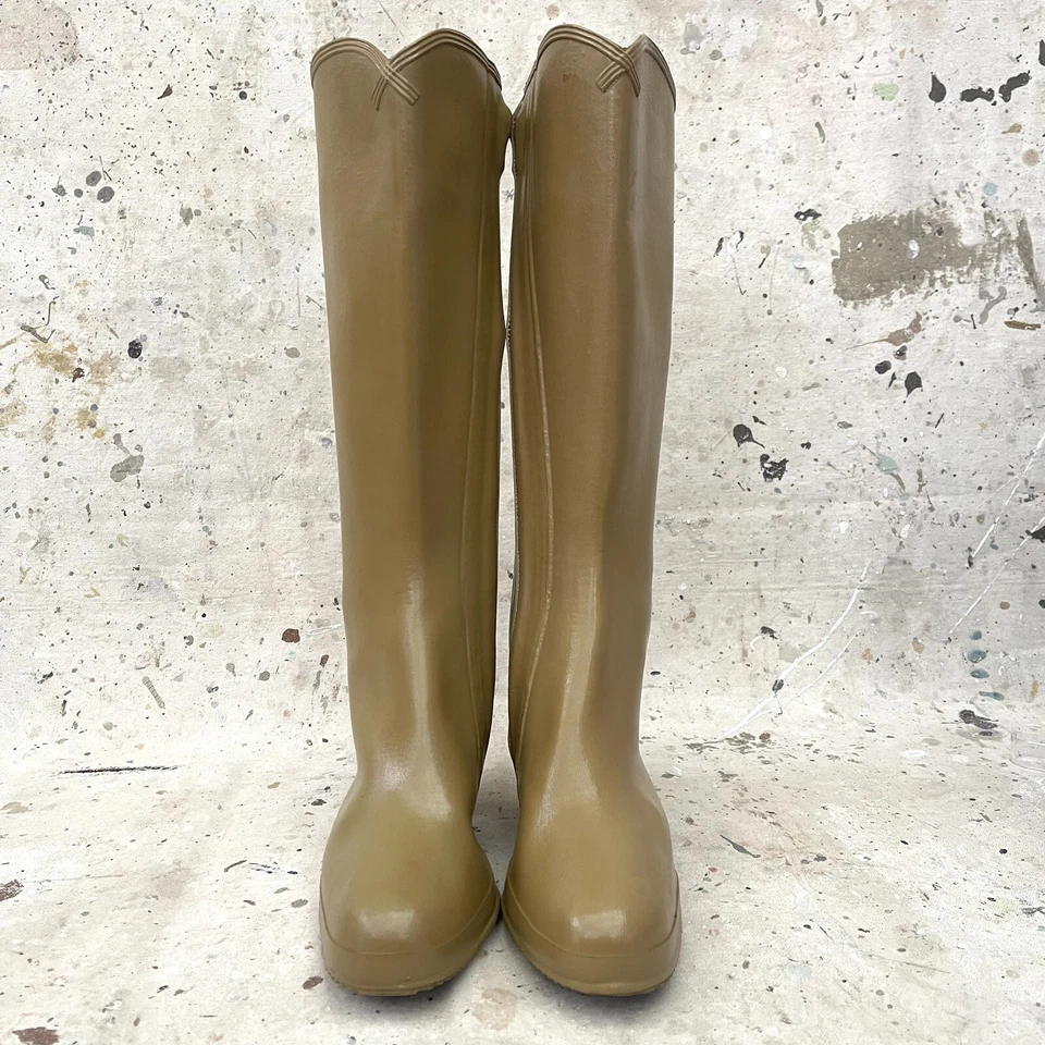 Botas de goma vintage finlandesas tostadas suéter tacón alto Nokia talla 8 Foto 4 de 4