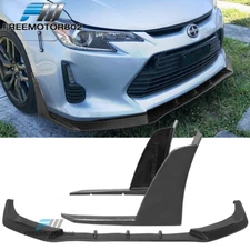 Fits 14-16 Scion TC Front Winglets + Front Bumper Lip IKON V3 Style Unpainted-PU