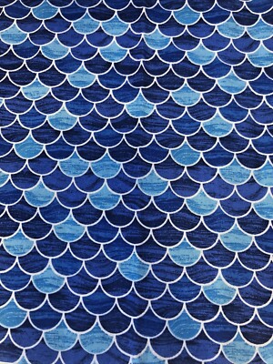 Lot: 4 Create It 18''x 21'' Cotton Fabric Fat Quarters Sea Scales *Faded Tags*