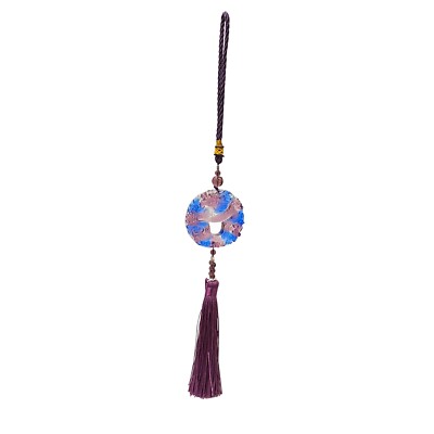 Crystal Glass Fengshui Fortune Purple Dragon Theme Gift Decor Tassel ws2174