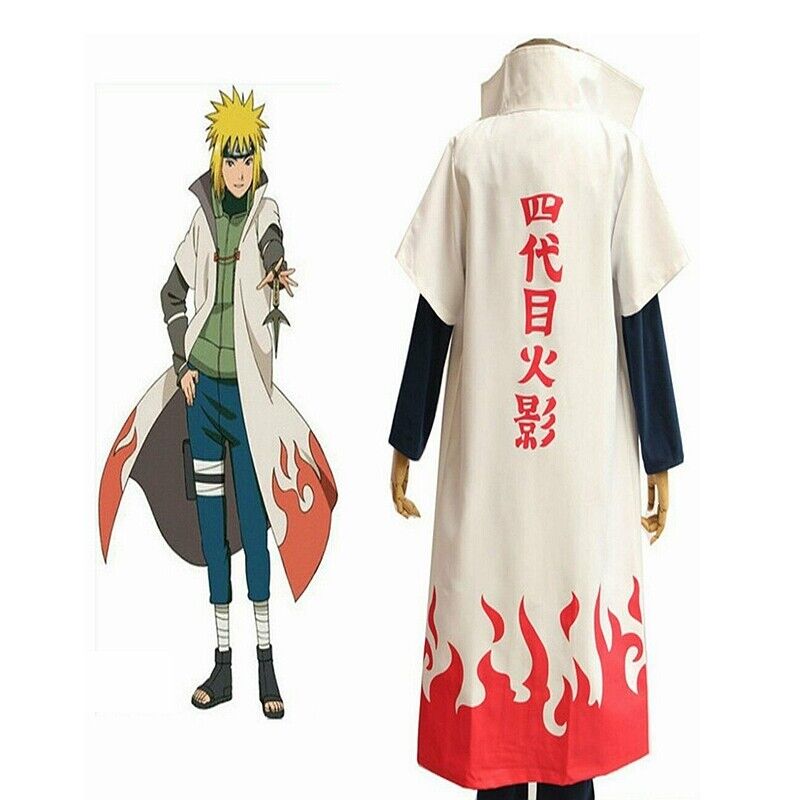 Anime Naruto Cosplay Costume 4th Fourth Hokage Namikaze Minato Cape Cloak  Robe