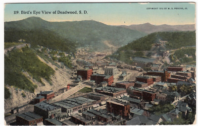 Birds Eye View of Deadwood South Dakota Vintage Lawrence County, SD Postcard