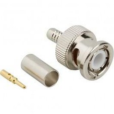  1x Amphenol Connector 36875 BNC Crimp Male Plug 50  RG55,142,223,400 NOS