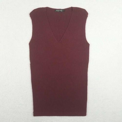 Wool V-Neck Sleeveless Sweater Vest 