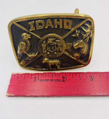 Idaho Appaloosa Belt Buckle 1983 First Security Corp Registered Numbered Brass Rare First Security Corporation IDAHO Brass Belt Buckle 1983  main image 2