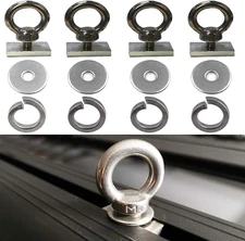 4 Pack Heavy-Duty Stainless Steel Eye Bolt Tie down Anchor Kit for Roof Rack