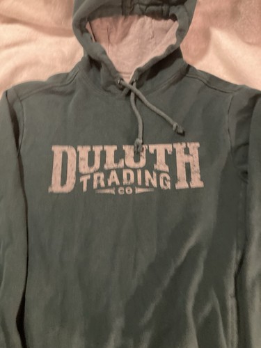 Duluth trading company Hoodie Spell Out Green Sweatshirt Pockets Size Small - Picture 8 of 17