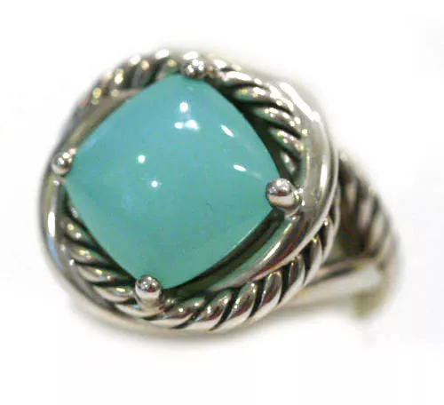 DAVID YURMAN NEW Infinity Aqua Chalcedony Silver Ring 11mm 6 eBay