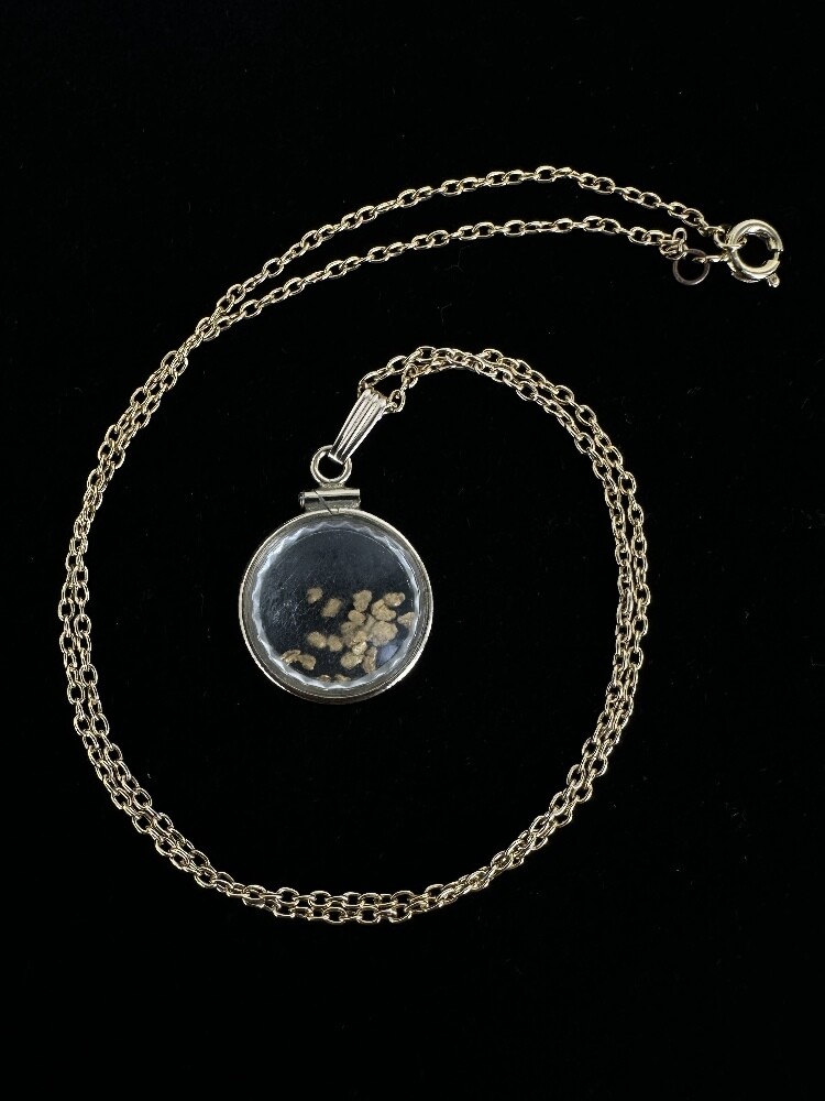 Collar De Pendant De Nugget De Oro Lleno De 14k Y Oro De 24k Vintage 18”