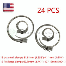 24 Pcs Universal Adjustable Axle Cv Joint Boot Crimp Clamps Small Large Kits